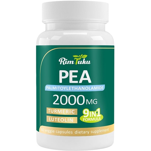 [BRSRE2QYPIBWEHYY] Liposomal Palmitoylethanolamide 2000MG + Luteolin 200MG + Turmeric 200MG & Fisetin 100MG, Micronized Pea 99% Highly Purified Enhanced Absorption Pea Supplement, 60 Capsules