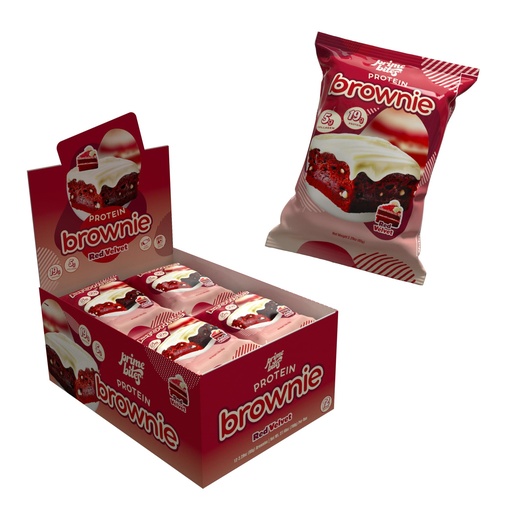 [BRSREHD6BUIQICLK] Prime Bites Protein Brownie from Alpha Prime Supplements | High Protein, Collagen Fortified Low Sugar Treat | Delicious Snack | 12 Bars per Box (Red Velvet)