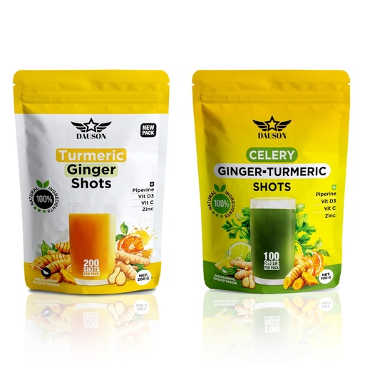 [BRSREZA7BMMG2AYZ] Turmeric Ginger Wellness Shots – 100 Servings – Blend with Piperine, Celery, Inulin, Lemon, Pineapple, Vitamin C, D3 & Zinc | Daily Detox & Gut-Friendly Powder