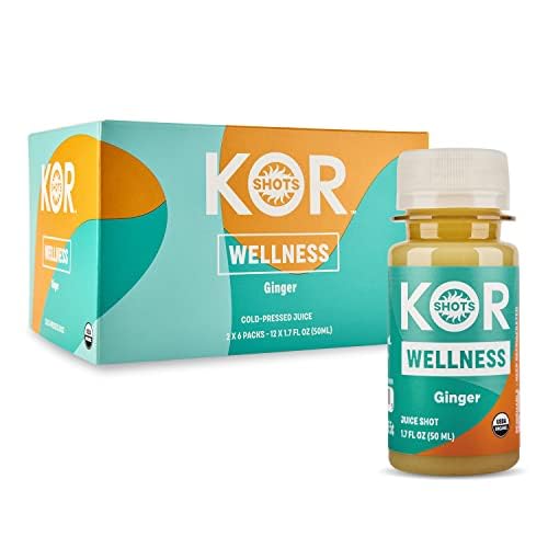 [BRSW2ZAFCF6WYCD2] KOR Shots Ginger Shot - 24 Pack x 1.7 Fl Oz - Wellness Shot - Freshly Pressed Ginger and Cayenne Natural Energy Boost Shot - USDA Certified Organic