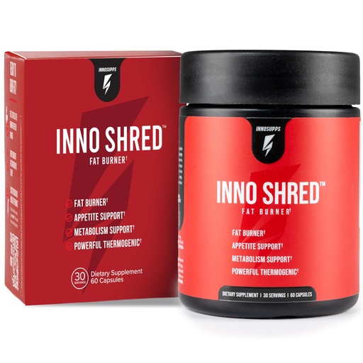[BRSWYYIPOUCBA2TD] Inno Shred Thermogenic Fat Burner for Men & Women - Appetite Suppressant, Energy & Metabolism Support with Capsimax, Paradoxine, Green Tea Extract - 60 Capsules, 30 Servings