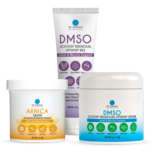 [BRSRACTRBV6BYYLD] DMSO & Arnica Recovery Bundle – 99.9% Pure Pharmaceutical Grade DMSO & Arnica Salve | Cream, Lavender Gel & Arnica | Deep Hydration & Nourishment | Made in USA