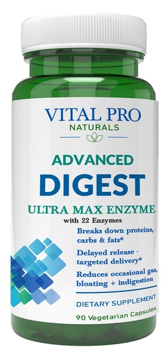 [BRSRO2QFBMCRGADP] Vital Pro Naturals – Advanced Digest Natural Digestive Enzyme Supports The Breakdown of Proteins, Fats, and Carbohydrates and Reduces Occasional Gas, Bloating and Indigestion 90 Capsules