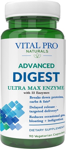 [BRSRO2QFBMCRGADP] Vital Pro Naturals – Advanced Digest Natural Digestive Enzyme Supports The Breakdown of Proteins, Fats, and Carbohydrates and Reduces Occasional Gas, Bloating and Indigestion 90 Capsules