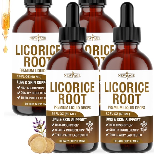 [BRSRGZQHB4OQGA3P] NEW AGE Licorice Root Tincture - Digestive, Lung & Skin Support - Licorice Root Extract Liquid Drops - Vegan, Sugar & Alcohol-Free Supplement - 8 fl oz