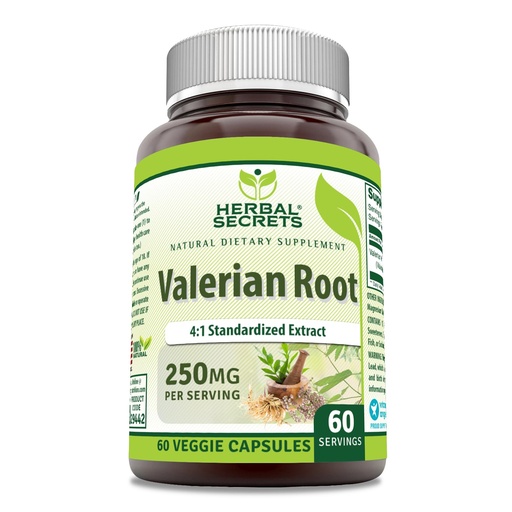 [BRSRO2Q3OINRO3LH] Herbal Secrets Valerian Root Extract 4:1 250 Mg 60 Veggie Capsules Supplement | Non-GMO | Gluten Free | Made in USA