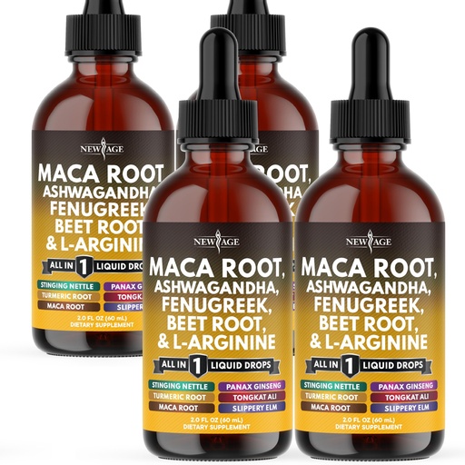 [BRSREFAYBMMROH36] Organic Maca Root Liquid Drops with Ashwagandha, Nettle, Fenugreek, Beet Root and L-Arginine Liquid Multivitamin for Women and Men - 8oz