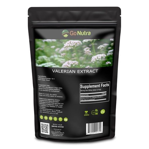 [BRSW2HAZOQMQ4DT4] Go Nutra Valerian Root Extract Powder | 10:1 Extra Strength Valeriana Officinalis | Herbal Valerian Root Powder, No Fillers, Vegan, Non-GMO, Gluten-Free | 8 oz