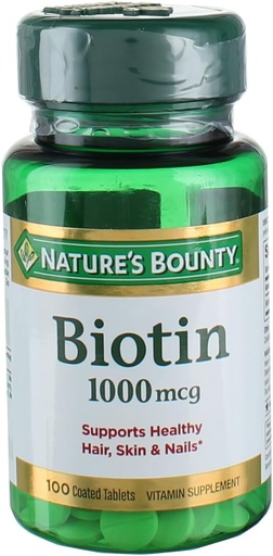 [BRSWIEAEAYAREDQZ] Nature's Bounty Energy Health Biotin Coated Tablets, 1000 mcg, 100 Ct (1 Pack)