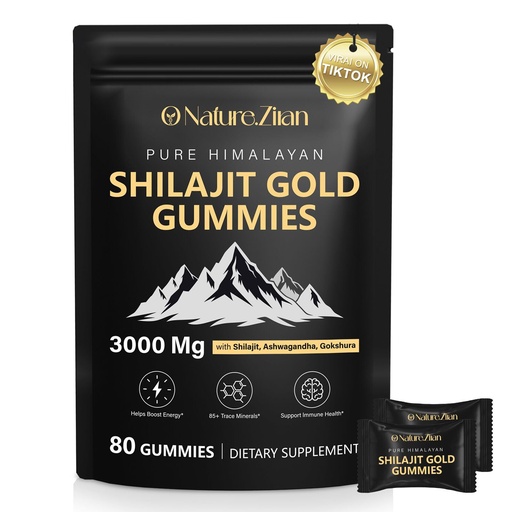 [BRSRAA3RAFYAECTP] Shilajit Gummies for Men & Women - Shilajit Gold Gummies Rich In Ashwagandha, Gokshura with 85+ Minerals, Authentic Flavor,Organic, Zero Sugar & Vegan, 100% Natural - 80 Count (80 Count (Pack of 1))