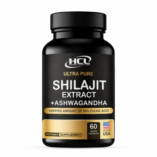 [BRSREZAHO5YAO2Q4] Pure Shilajit Resin Capsules - Verified 50% Fulvic Acid - 500mg of Himalayan Shilajit Standardized Extract with Ashwagandha Supplement - Lab-Tested 60 Vegan Pills - 2 Months Supply - USA