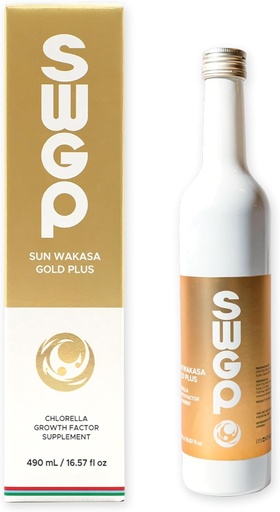 [BRSWIZILBUMBKYDI] Sun Chlorella Sun Wakasa Gold Plus Superfood Supplements Drink Powerful Whole Body Immune Defense, Energy Boost & Gut Health - Green Microalgae Extract - Gluten Free, Vegan - 17oz