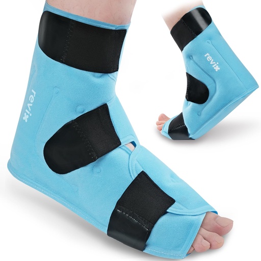 [BRSRAAIKOAIRUETZ] REVIX Large Ankle Ice Pack for Foot Discomfort, Reusable Gel Cold Pack with Cold Compression Therapy, Full Coverage Ankle Ice Wrap for Post-Workout Recovery, Plantar Fasciitis