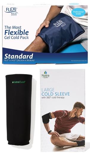 [BRSW2BIPAEBQO2Q4] FlexiKold Large Gel Ice Pack and NatraCure Gel Cold Sleeve Wrap - Size: Large