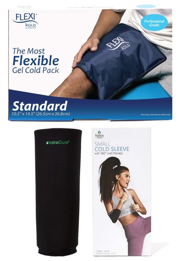 [BRSW2BIPAF7RA2DF] FlexiKold Large Gel Ice Pack and NatraCure Gel Cold Sleeve Wrap - Size: Small