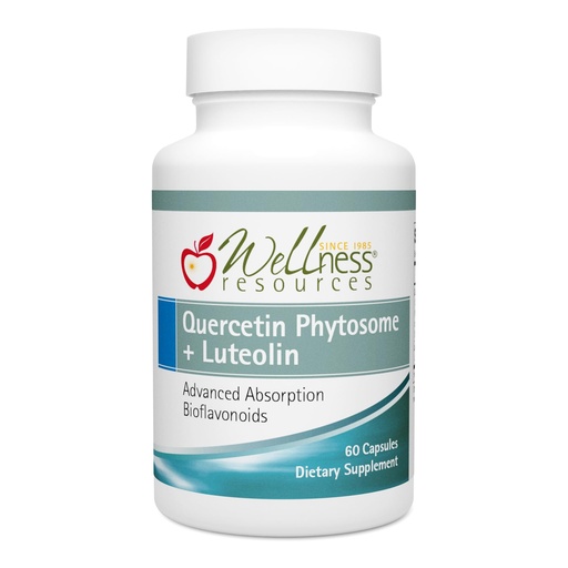 [BRSREEL2OEIA43Y4] Wellness Resources Quercetin Phytosome 250 mg with Luteolin 100 mg, Mast Cell Stabilizer & Natural Histamine Support for Seasonal Allergies, NAD Support and Neuroprotective Supplement (60 Capsules)