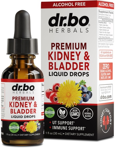 [BRSROAILAR6WMG32] Kidney Support Supplement Bladder Health - Organic Renal Cleanse Supplements Drops Juniper Berry Cleavers Dandelion - Renal Kidney Cleanse Detox Urinary Tract Herbal Bladder Support Flush Kidneys 1oz