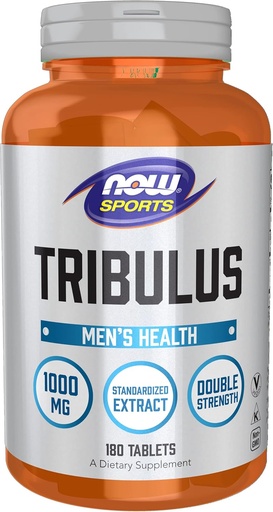 [BRSWIYYNBUPWC334] AHORA Alimentos Deportes Nutrición, Tribulus (Tribulus terrestris) 1000 mg, Doble Fuerza, Salud de los Hombres, 180 Tabletas