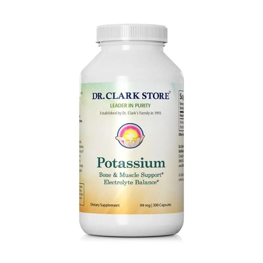 [BRSWIZQ2CIOBYHA3] Dr. Clark Store Potassium – 99mg, 300 Capsules, Supports Heart Health & Promotes Healthy Kidneys