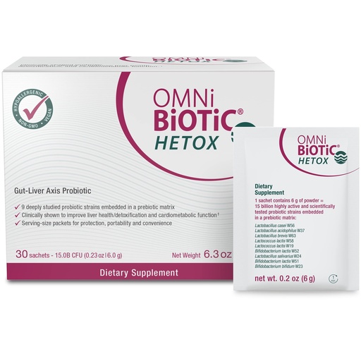[BRSWYAQEDJ5G23Q6] OMNi BiOTiC HETOX Probiotic Liver Detox - Bifidobacterium & Lactobacillus Probiotic Supplement - Hypoallergenic Gut-Liver Support - Non-GMO Detox Cleanse for Men and Women