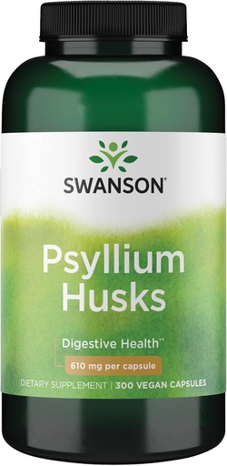 [BRSWIY36BQFBADLC] Swanson Psyllium Husk Suplemento dietético de fibra 610 mg 300 cápsulas