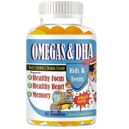 [BRSWEBIOCAGQ2CL4] Kids Omega 3 DHA Gummies for Brain, Focus & Memory Support – Focus Gummies for Kids & Teens, Children’s Vitamins for Concentration, Attention & Daily Wellness, Non-GMO, 60 Count