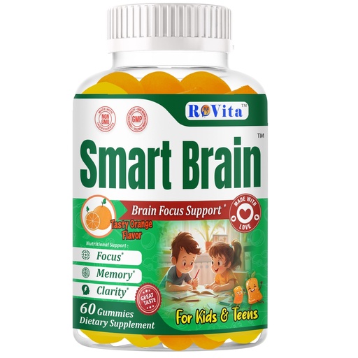 [BRSREAYKOACAG3AZ] Smart Brain Kids Omega 3 DHA Gummies, Teen Focus Gummies & Memory Support Vitamins for Teens, Kids Brain Supplements for Memory and Focus, Childrens Vitamins – 60 Gummies