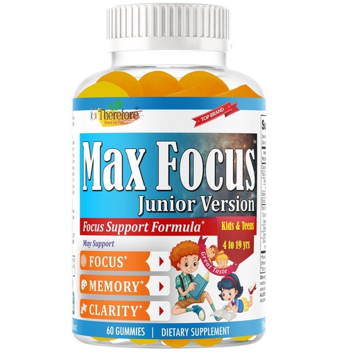 [BRSRAGT3CMNGMCL7] Max Focus Gummies for Kids & Teens | Omega 3 for Kids Gummies | DHA Kids Vitamin Gummies for Brain Support | Teen Vitamin | Concentration & Learning Support for Children, Pre-Teens – 60 Gummies