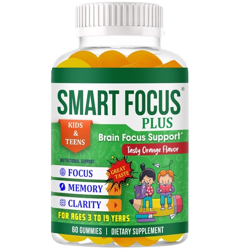[BRSREAA2AR7BQCD5] Kids Omega 3 Kids Focus and Attention Supplements, Focus Gummies for Teens, Concentration & Brain Support, Teen Omega 3 Supplement, Children Vitamins- 60 Gummies
