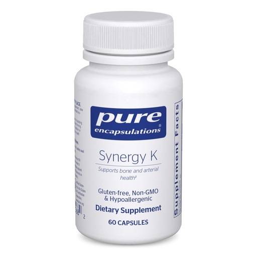 [BRSWGEABO5YWYHQ6] Pure Encapsulations Synergy K - with Vitamin K1, K2 & D3 - Supports Bones, Blood Vessels, Vascular Elasticity & Calcium Utilization* - Includes Cholecalciferol - Gluten Free & Non-GMO - 60 Capsules