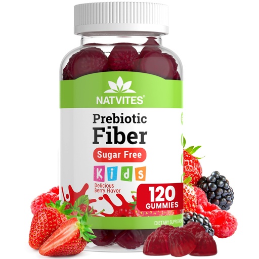 [BRSREZLYBF5AGDTD] Prebiotic Kids Fiber Gummies, for Children Ages 2 & Up - Sugar Free Vegetarian Gelatin Free Non-GMO, Kids Fiber Supplements for Digestive Health (120 Count)