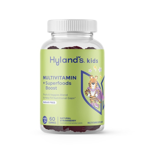 [BRSREEA5AB6Q2G3H] Hyland's Kids Multivitamin + Superfoods Boost, Sugar Free Natural Strawberry Flavored Gummies with Fruits & Veggies Blend, 60ct Bottle