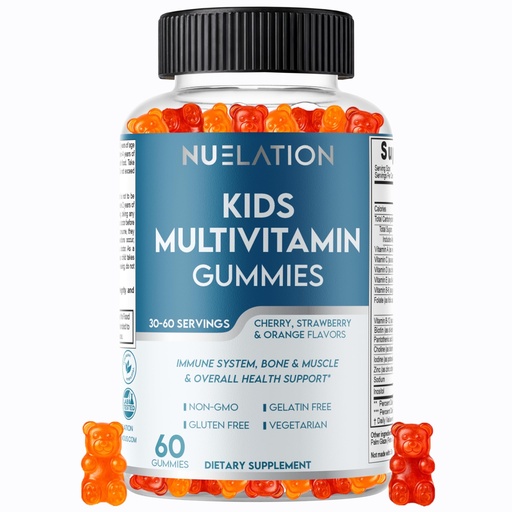 [BRSREFI7DN5WGAL4] Kids Multivitamin Gummies - 14 Essential Vitamins & Minerals for Children Ages 2-13, Vegetarian Gelatin-Free Daily Immune Support, Non-GMO Pectin Gummy Vitamins, 60 Count (30-60 Servings)