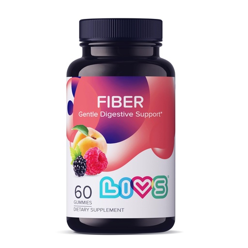 [BRSROFQYCAMQIYD7] LIVS Fiber Gummies for Adults – Promote Digestive Support & Regularity | Gut Health & Smooth Digestion | Plant-Based Prebiotic | Non-GMO Fiber Supplement for Men & Women | 60 Count with 30 Servings
