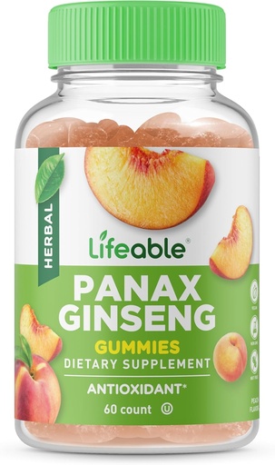 [BRSRMFQZBAPQ43LA] Lifeable Panax Ginseng Supplement | Great Tasting Ginseng Supplements | Panax Ginseng Extract | Ginseng Gummies for Women, Men, Adults | 90 Gummies