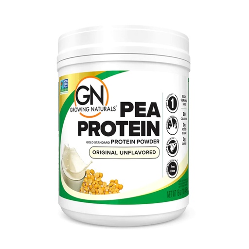 [BRSWIZI5CQDRY2I7] Growing Naturals Raw Pea Protein Powder, Vegan Plant Based Protein, BCAA, Low-Carb, Low-Sugar, Original Unflavored, 1 Pound (Pack of 1)