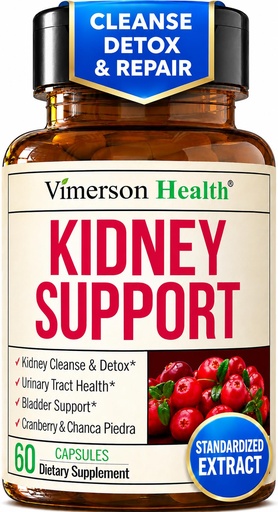 [BRSREGQYPIIQ2EL4] Kidney Support Supplement – Kidney Cleanse Detox & Repair with Cranberry Extract (30%), Chanca Piedda, Astragalus, Uva Ursi & Stinging Nettle – Kidney Health, Bladder & Urinary Tract – 60 Capsules
