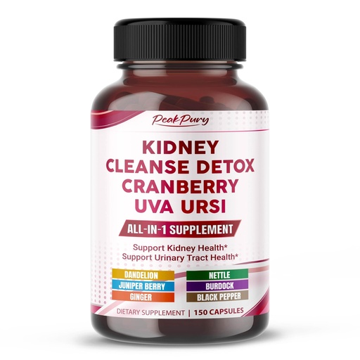 [BRSRAHDYCIFAY2TV] Ultra Kidney Cleanse Detox Supplement- Cranberry, Uva Ursi & Herbal Blend for Kidney Health -Includes Dandelion, Nettle, Juniper Berry 150 Capsules