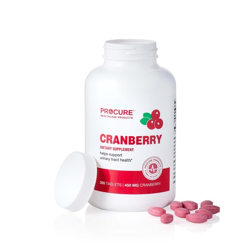 [BRSRGHT2BMNRM3LK] ProCure Cranberry Tablets 450mg - Urinary Tract Health Support for Women & Men, Bladder & Kidney Health, Antioxidant Supplement, Sugar Free, Non-GMO - 300 Tablets (150-Day Supply)