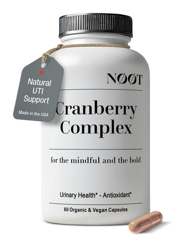[BRSRABAYA5YG23LH] NOOT Organic Cranberry Supplement for Women and Men – Natural Urinary Tract Health & Kidney Support with Organic Cranberry Extract, Antioxidant Cleanse & UTI Defense, 60 Capsules