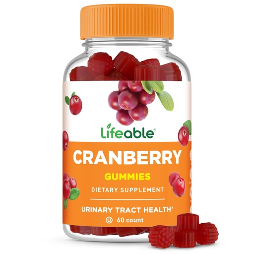 [BRSREYYZAQIAIC3D] Lifeable Cranberry Gummies for Women | Great Tasting Cranberry Supplement | for Urinary Tract Health, Bladder & Kidney Support | Vegan and Non GMO Cranberries | 60 Count