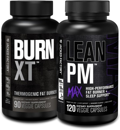 [BRSRAYAFC56WYAY2] Jacked Factory Burn XT Thermogenic Fat Burner - Appetite Suppressant " Nootropic Energy Booster (90 Capsules) " Lean PM Max High-Performance Weight Loss, Sleep Support latitud (120 cápsulas)
