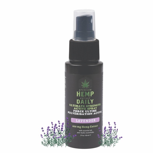 [BRSROHT6O4AWAEQ3] Hemp Daily Ultimate Strength Active Spray | Muscles, Joints, Back and Knee Hemp Spray with Essential Oils | Vegan, Organic Ingredients | Lavender, 2 Fluid Ounces