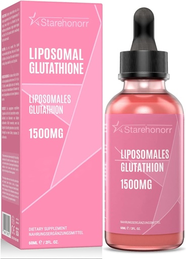 [BRSRMZYOOV7B6HLA] Liposomal Glutathione Liquid 1500 mg, Reduced Glutathione Supplement, 2.02 oz