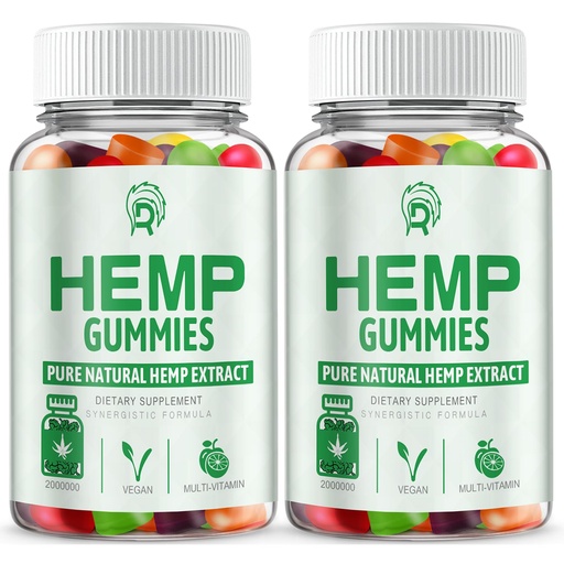 [BRSRECA3O4GRSFY4] (2 Pack) Hemp Gummies for Pain Sleep Relax Anxiety - 100% Natural Infused with Organic Hemp Oil Bear Candy for Adults CY116