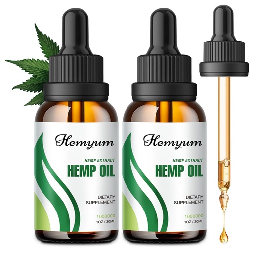 [BRSRGGD4O56QACQ2] 3-Pack Hemp Oil Drops High Potency Maximum Strength Focus Calm, Relaxation, Mood, Pure Extract, Immune System Support