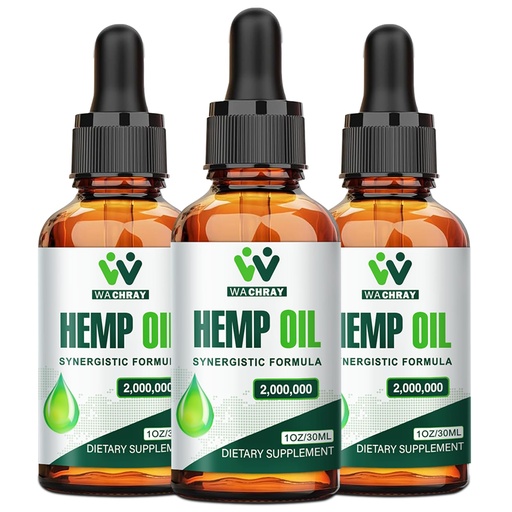 [BRSRGGA2PINBGF3O] Hemp Oil Drops High Potency - 2,000,000 Maximum Strength Organic Hemp Tincture for Pain Relief, Sleep, Skin - with C02 Extraction, Vegan, Non-GMO (3 Pack)