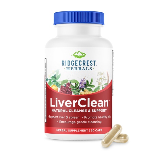 [BRSWIZQ3OV6GM2TE] Ridgecrest Herbals LiverClean, Herbal Liver Support Supplement, Blessed Thistle, Dandelion, Detox, Cleanse Support, Healthy Bile (60 Caps, 30 Serv)