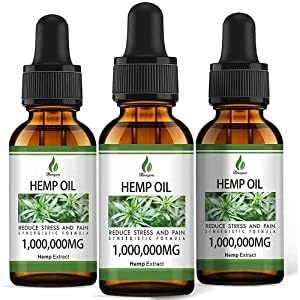 [BRSREYAPB4PWY3DD] (3-Pack) Hemp Oil Drops Relief Good Mood High Potency Maximum Strength 1000,000 Natural Relax Hemp Oil