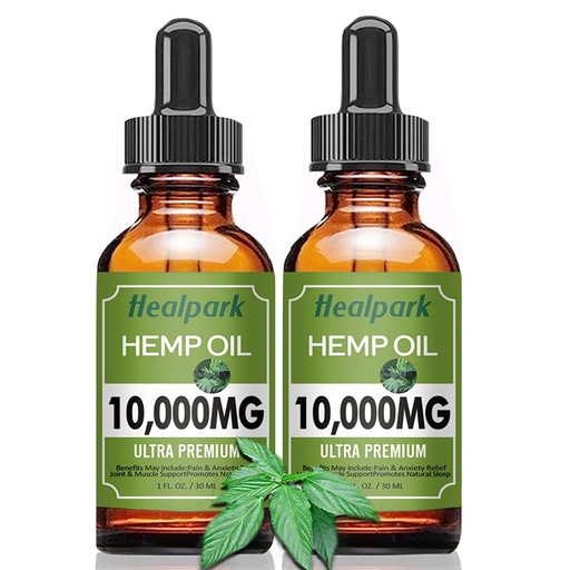 [BRSWGBAQO4PBMG3G] (2 Pack 10000mg) Hemp Oil - Natural Hemp Seed Extract Hemp Drops Rich in Vitamin & Omega 3 6 9